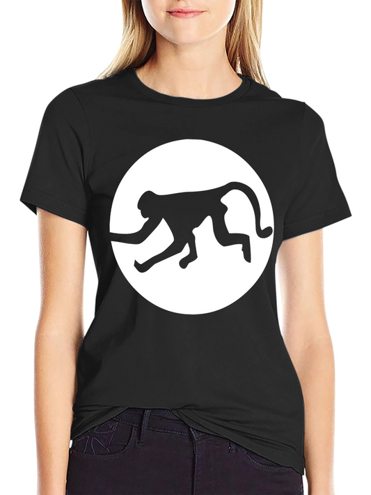 Monkey Silhouette Graphic Tee - Black