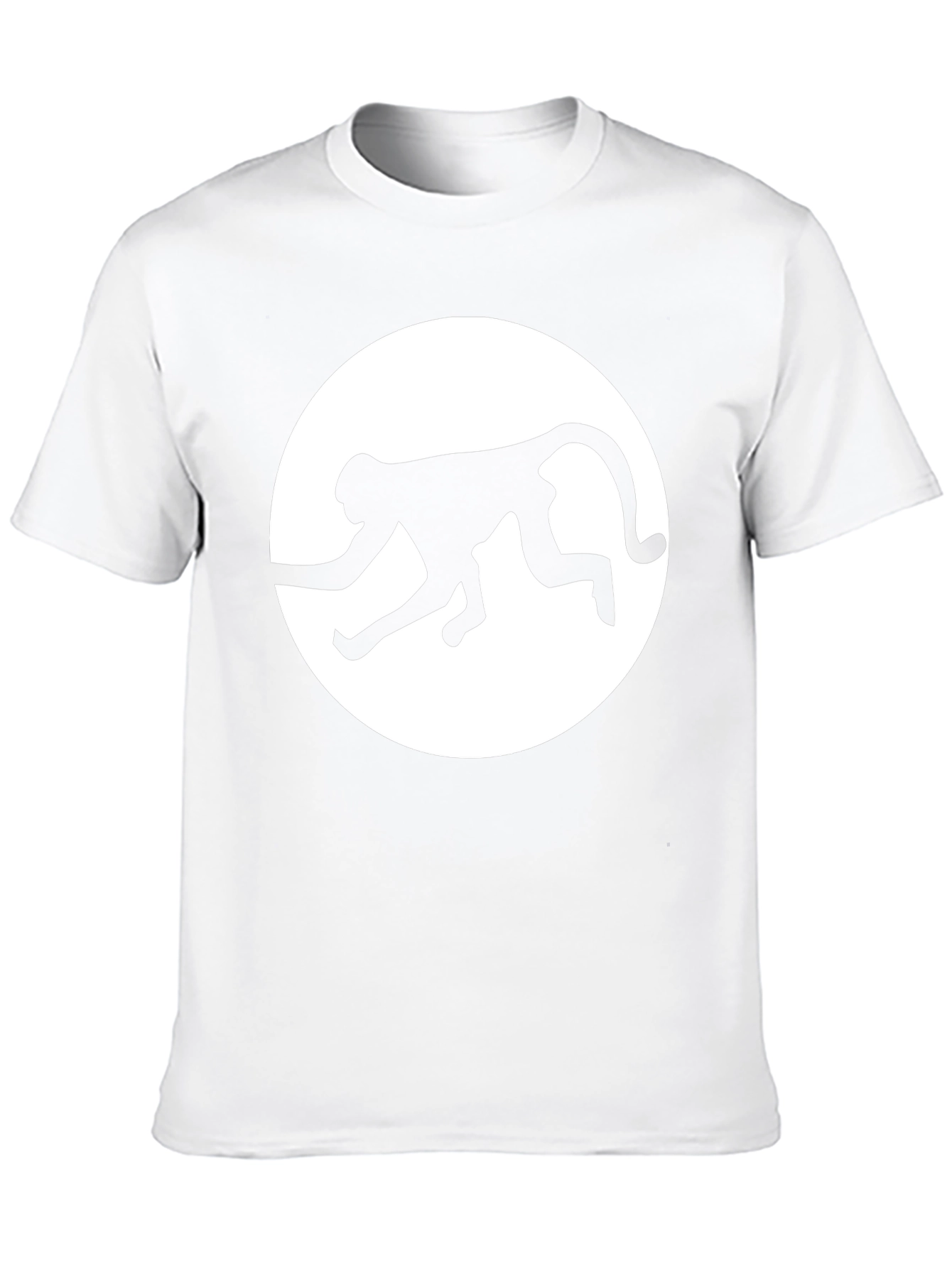 Monkey Silhouette Graphic Tee - Black