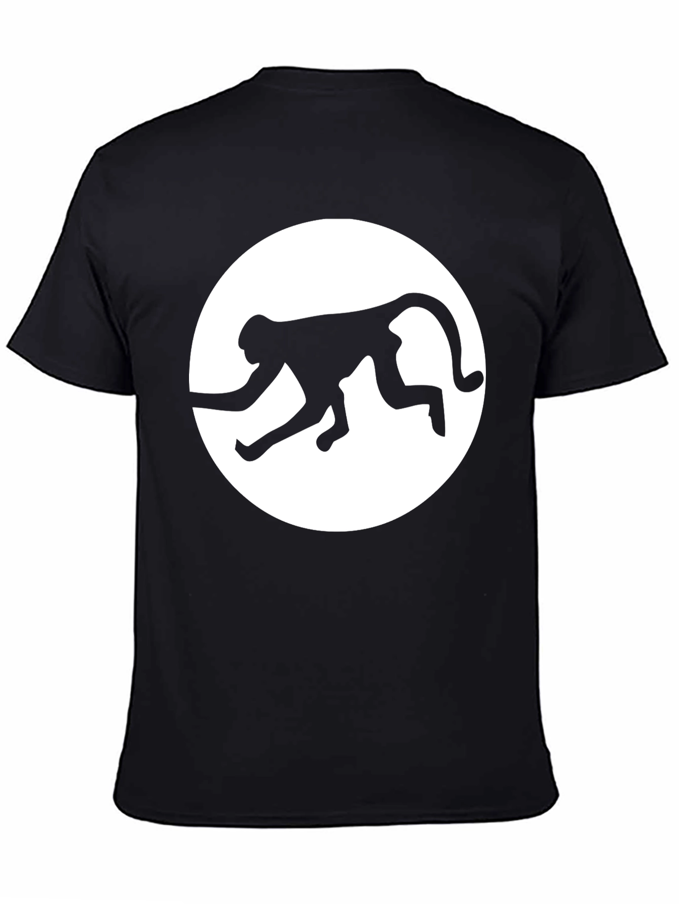 Monkey Silhouette Graphic Tee - Black