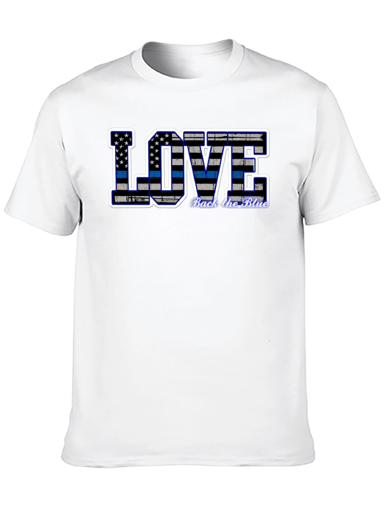 Back the Blue Thin Blue Line Love Graphic Tee