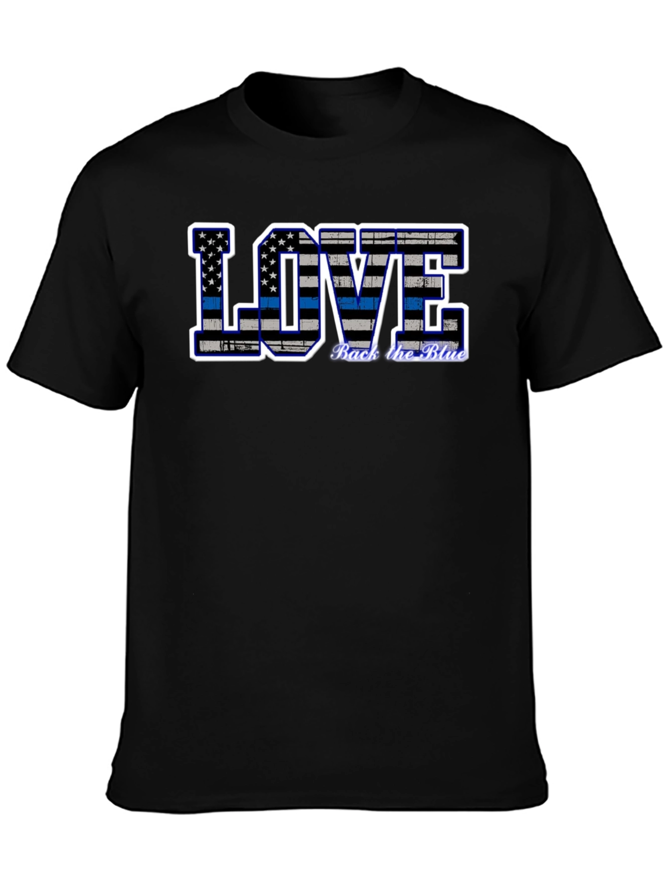 Back the Blue Thin Blue Line Love Graphic Tee