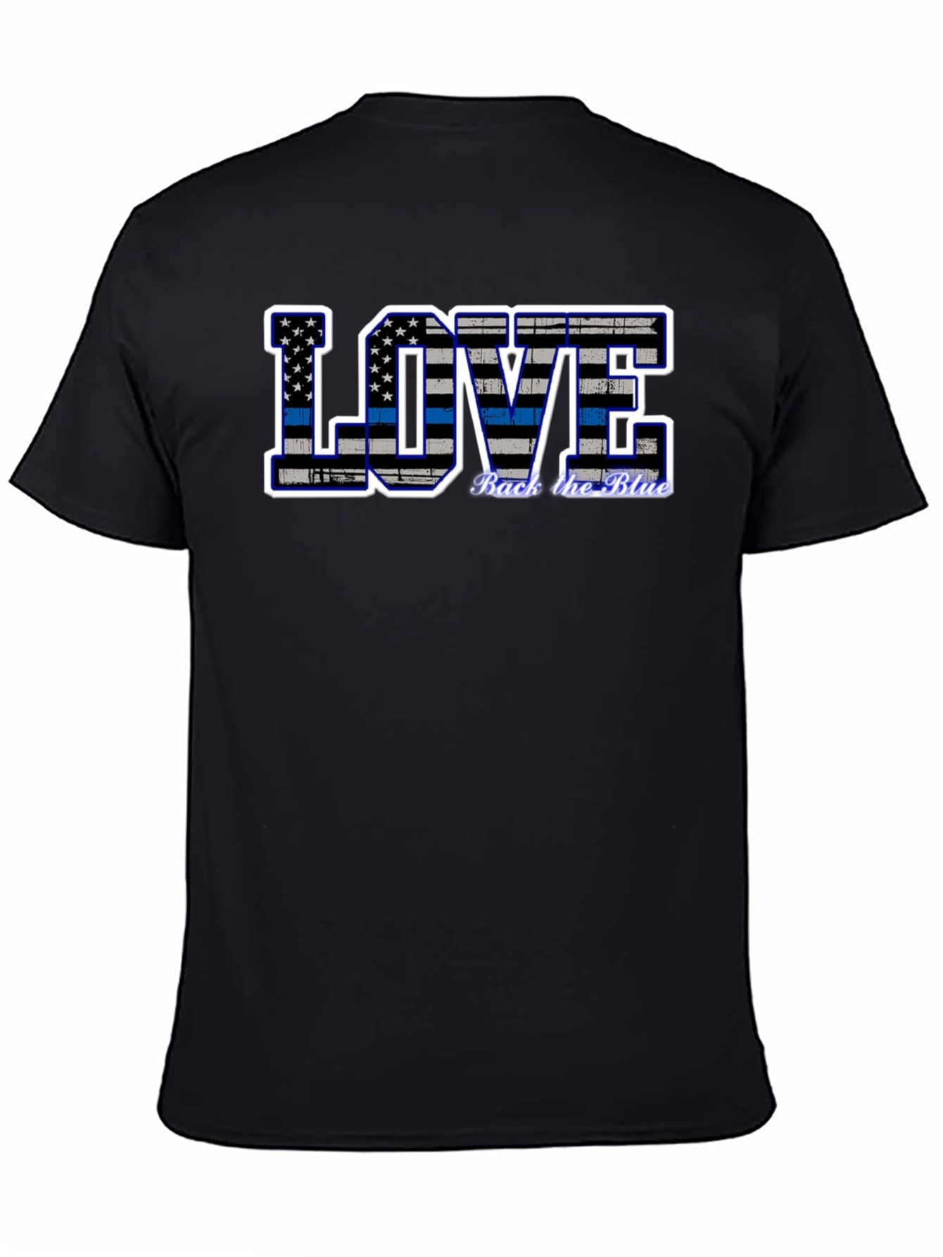 Back the Blue Thin Blue Line Love Graphic Tee