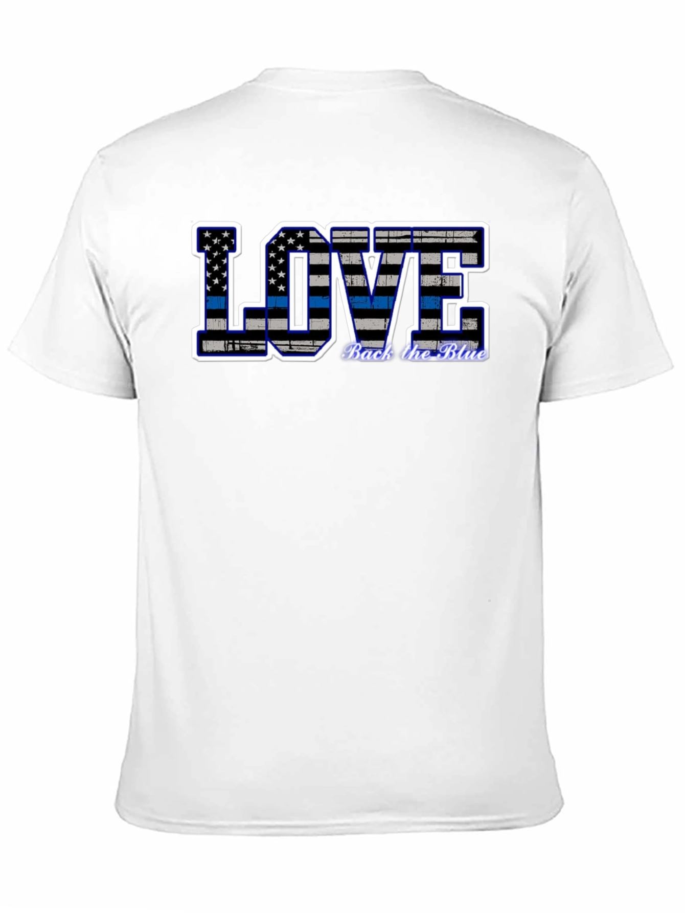 Back the Blue Thin Blue Line Love Graphic Tee