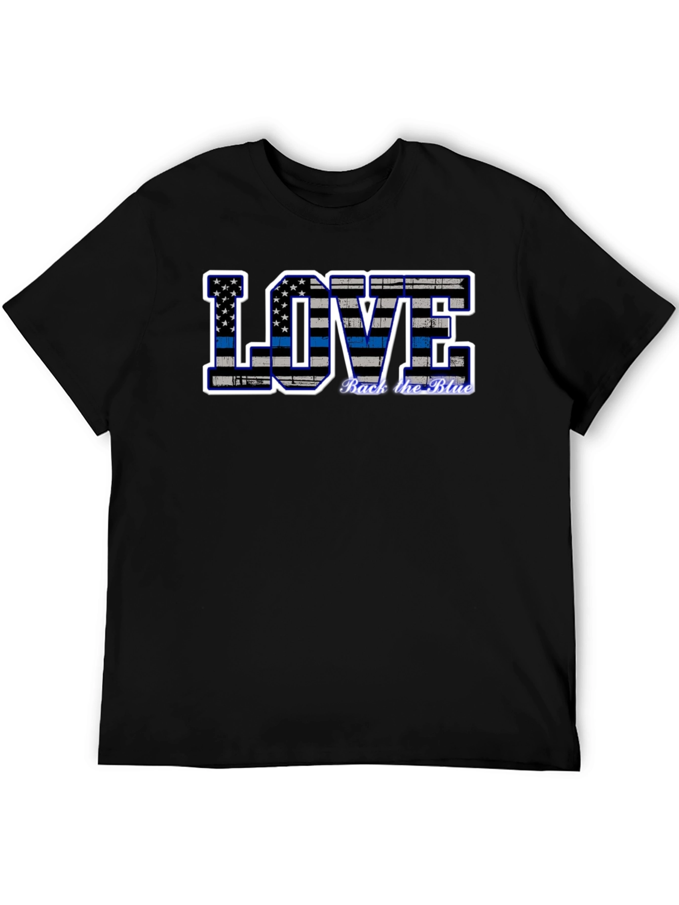 Back the Blue Thin Blue Line Love Graphic Tee
