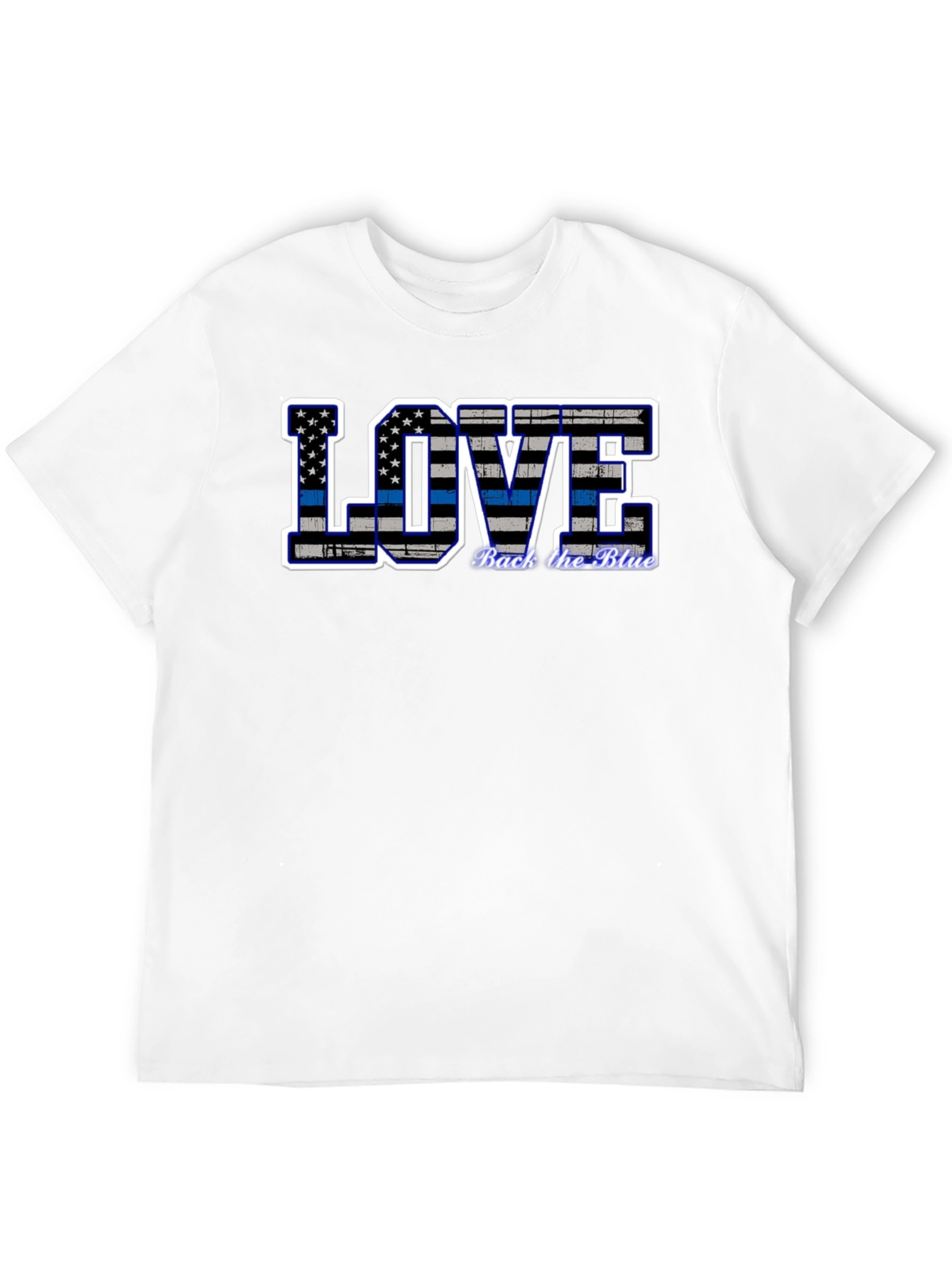 Back the Blue Thin Blue Line Love Graphic Tee