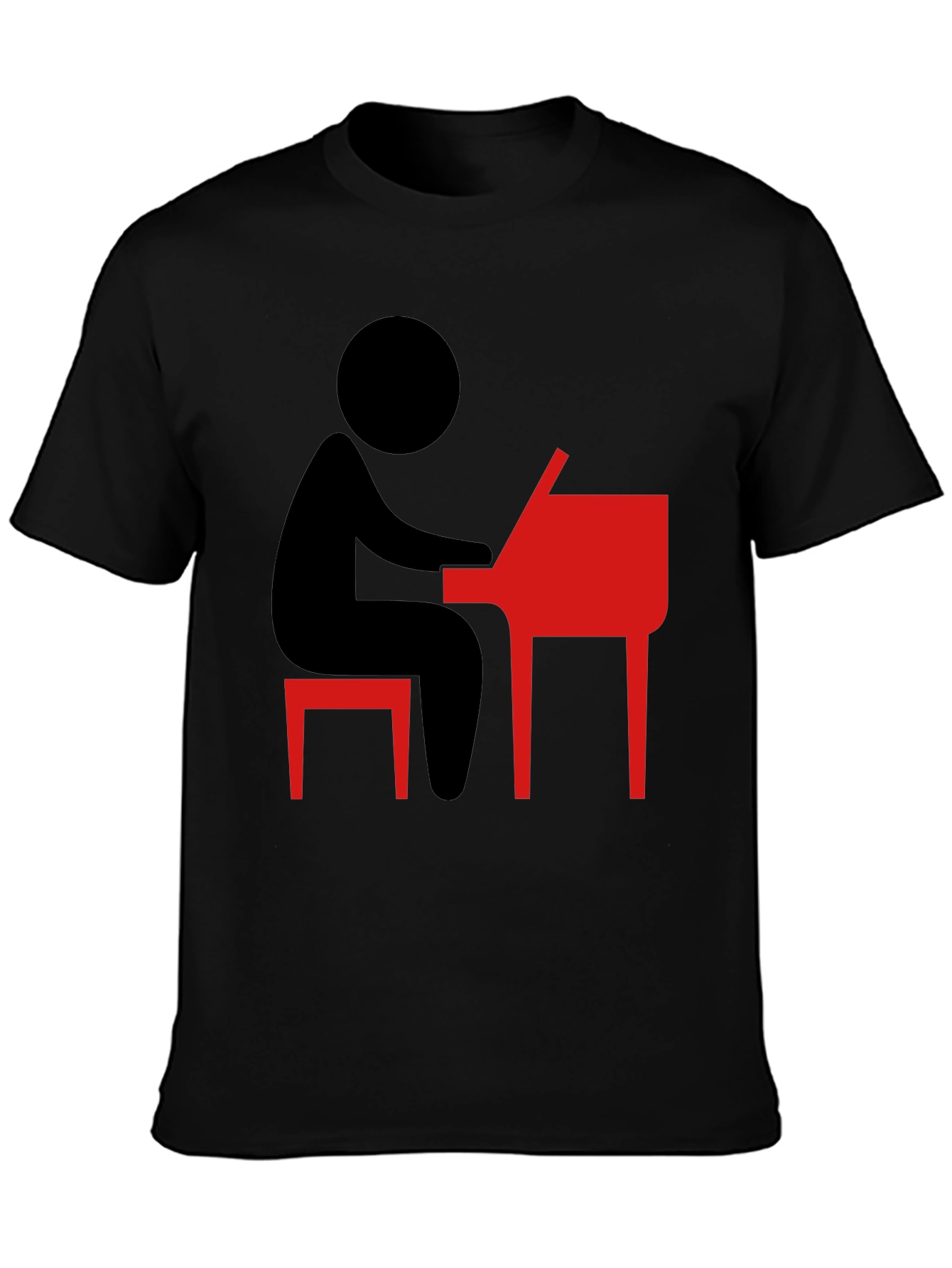 Piano Player Graphic Tee - Black