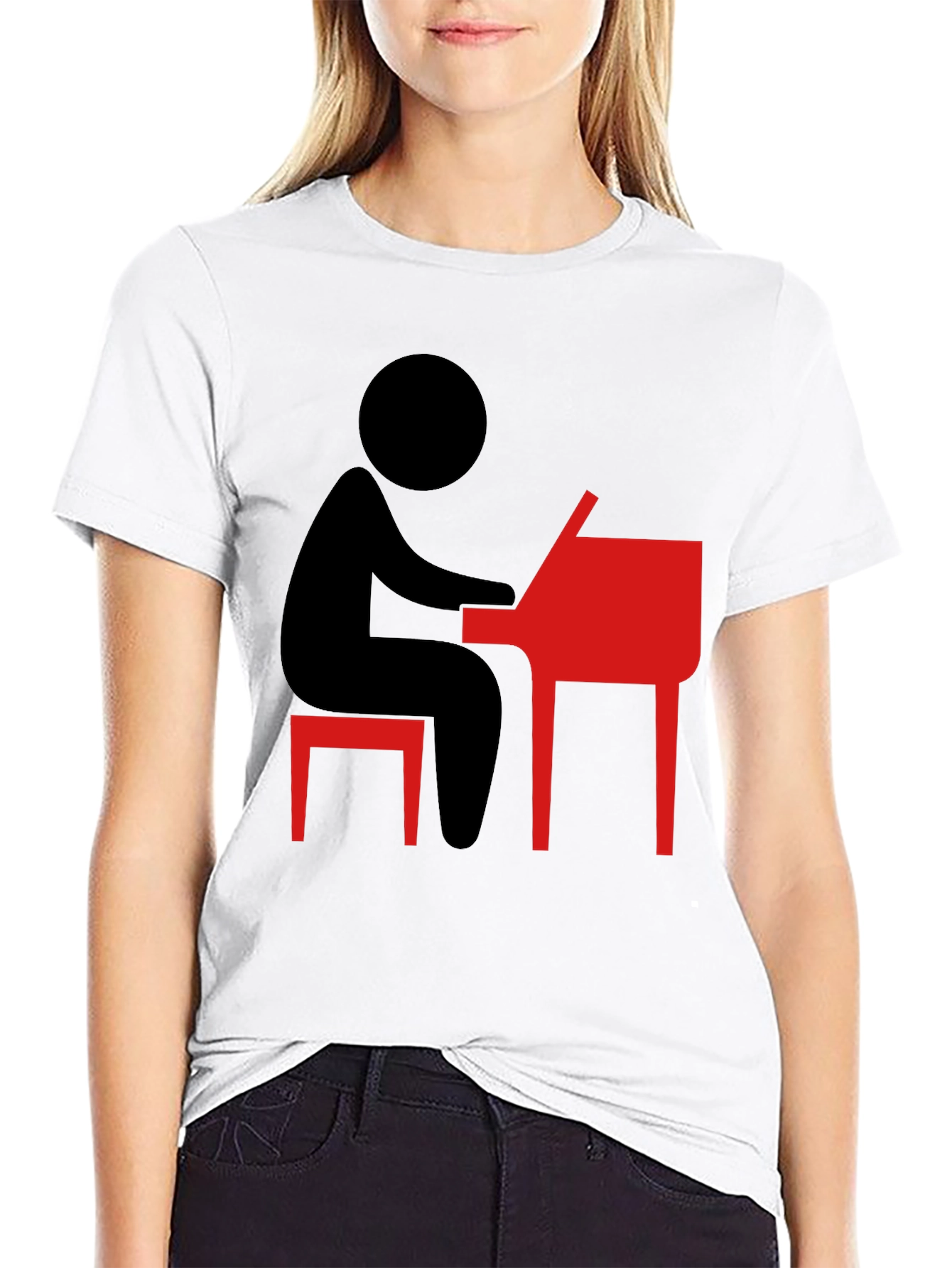 Piano Player Graphic Tee - Black