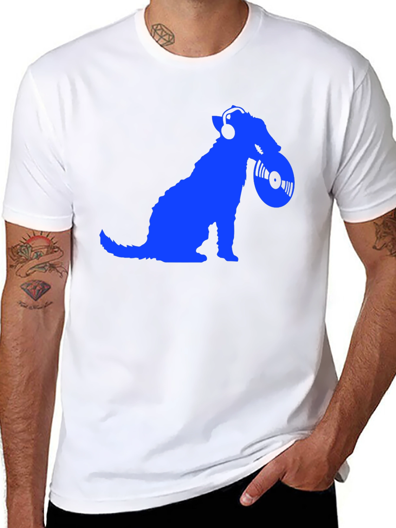 Dog DJ Graphic Tee - Mens Black T-Shirt