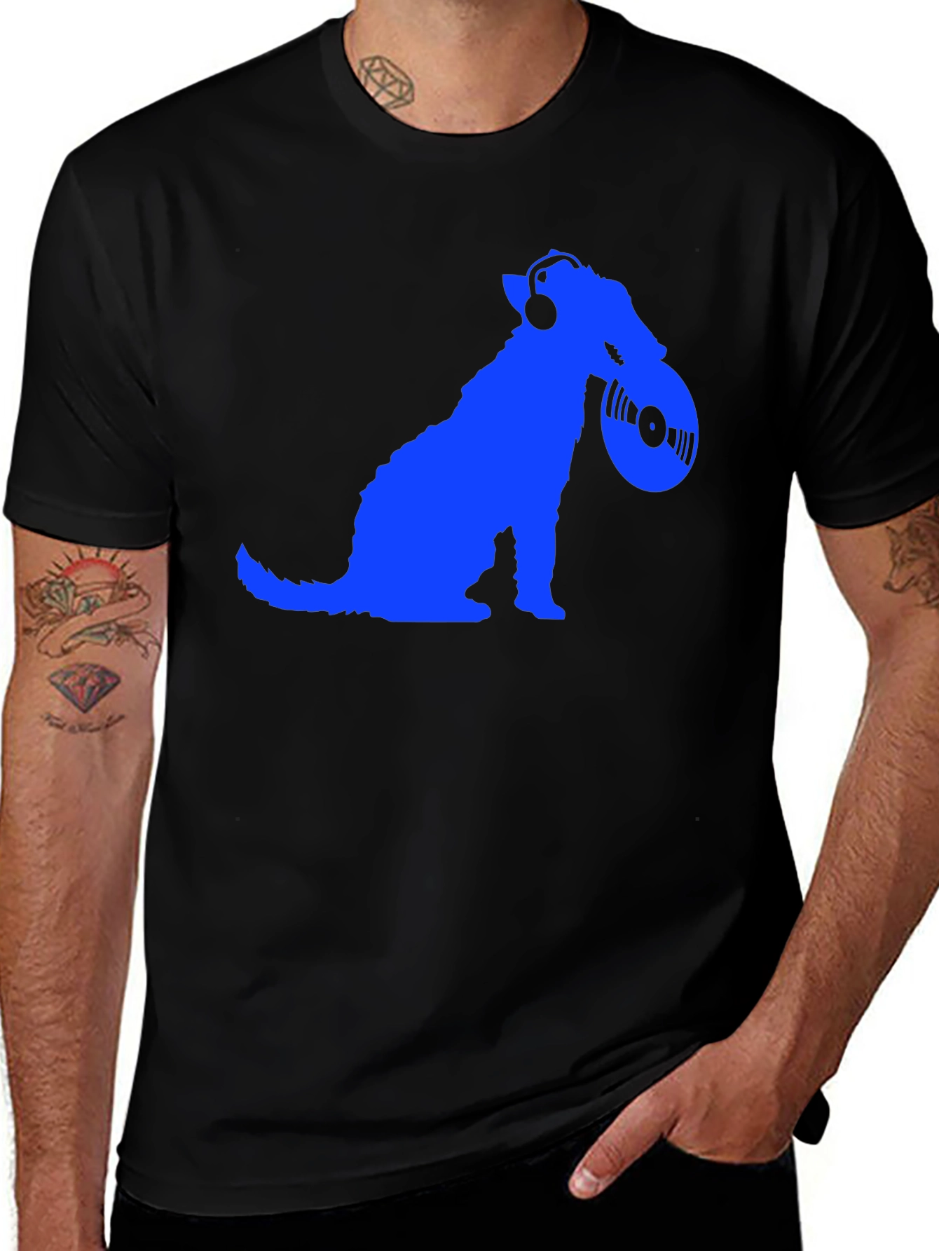 Dog DJ Graphic Tee - Mens Black T-Shirt