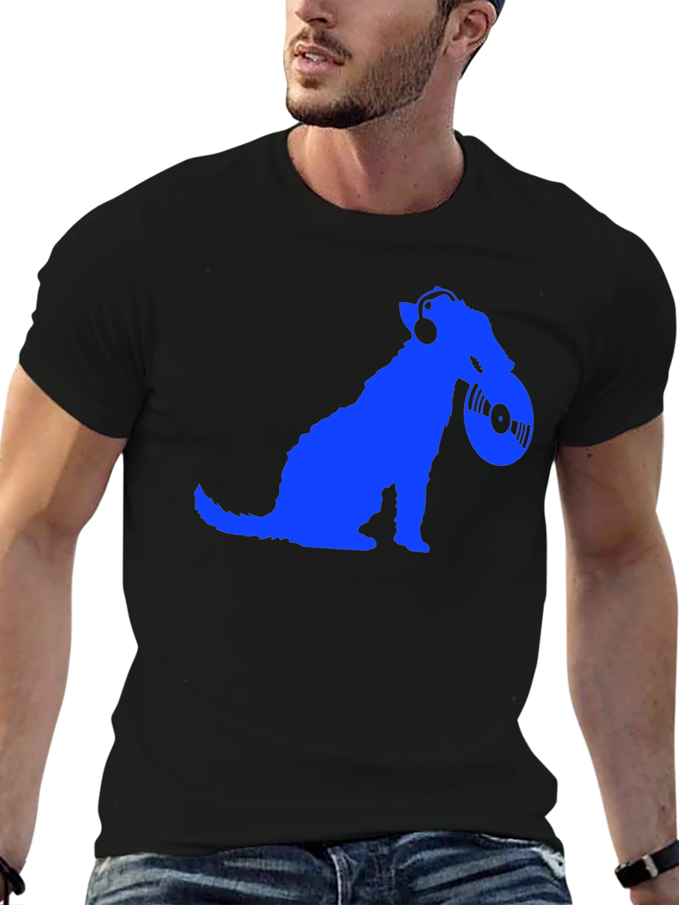 Dog DJ Graphic Tee - Mens Black T-Shirt