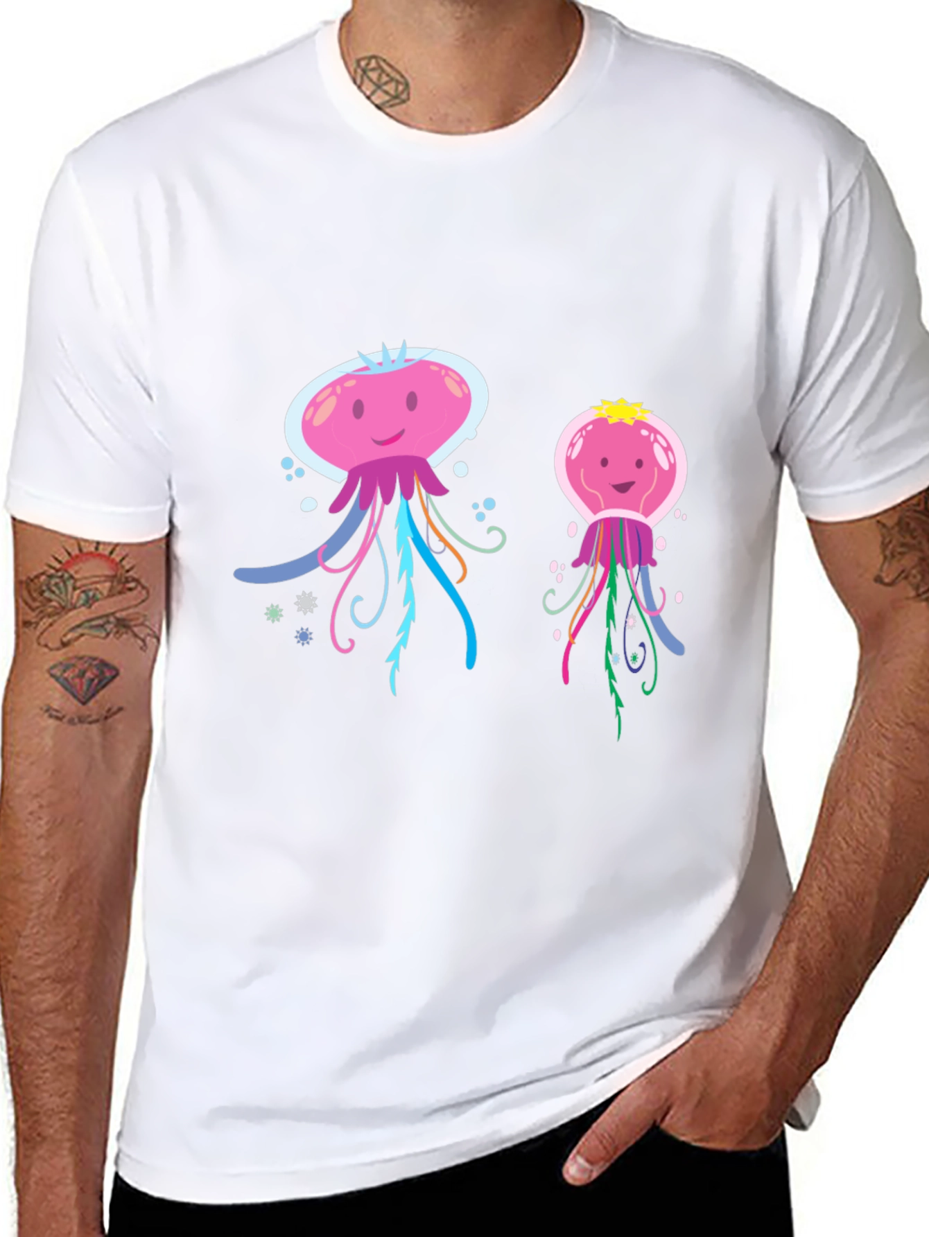Cute Jellyfish Graphic T-Shirt - Black Cotton Tee