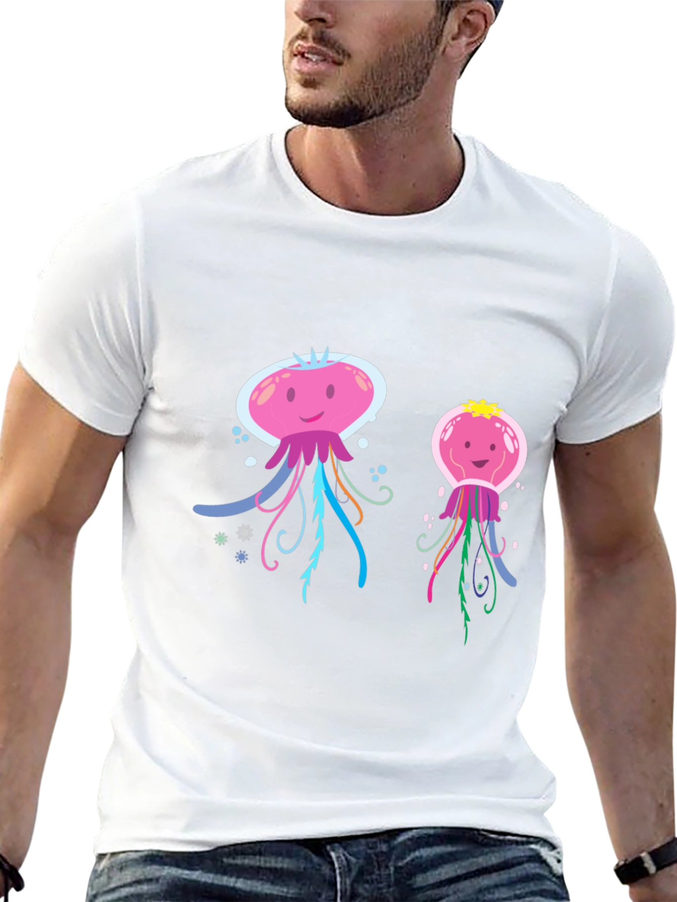 Cute Jellyfish Graphic T-Shirt - Black Cotton Tee