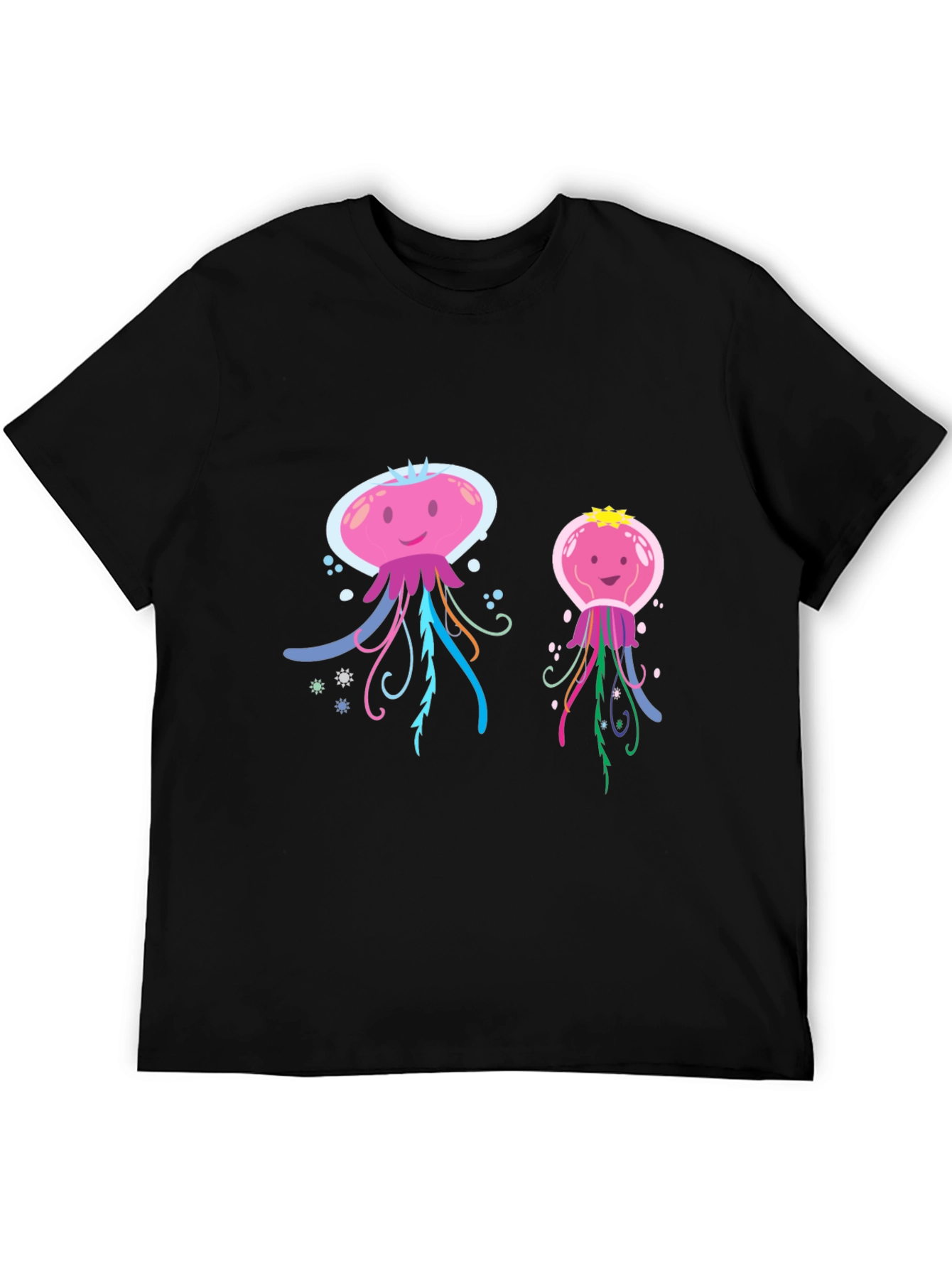 Cute Jellyfish Graphic T-Shirt - Black Cotton Tee