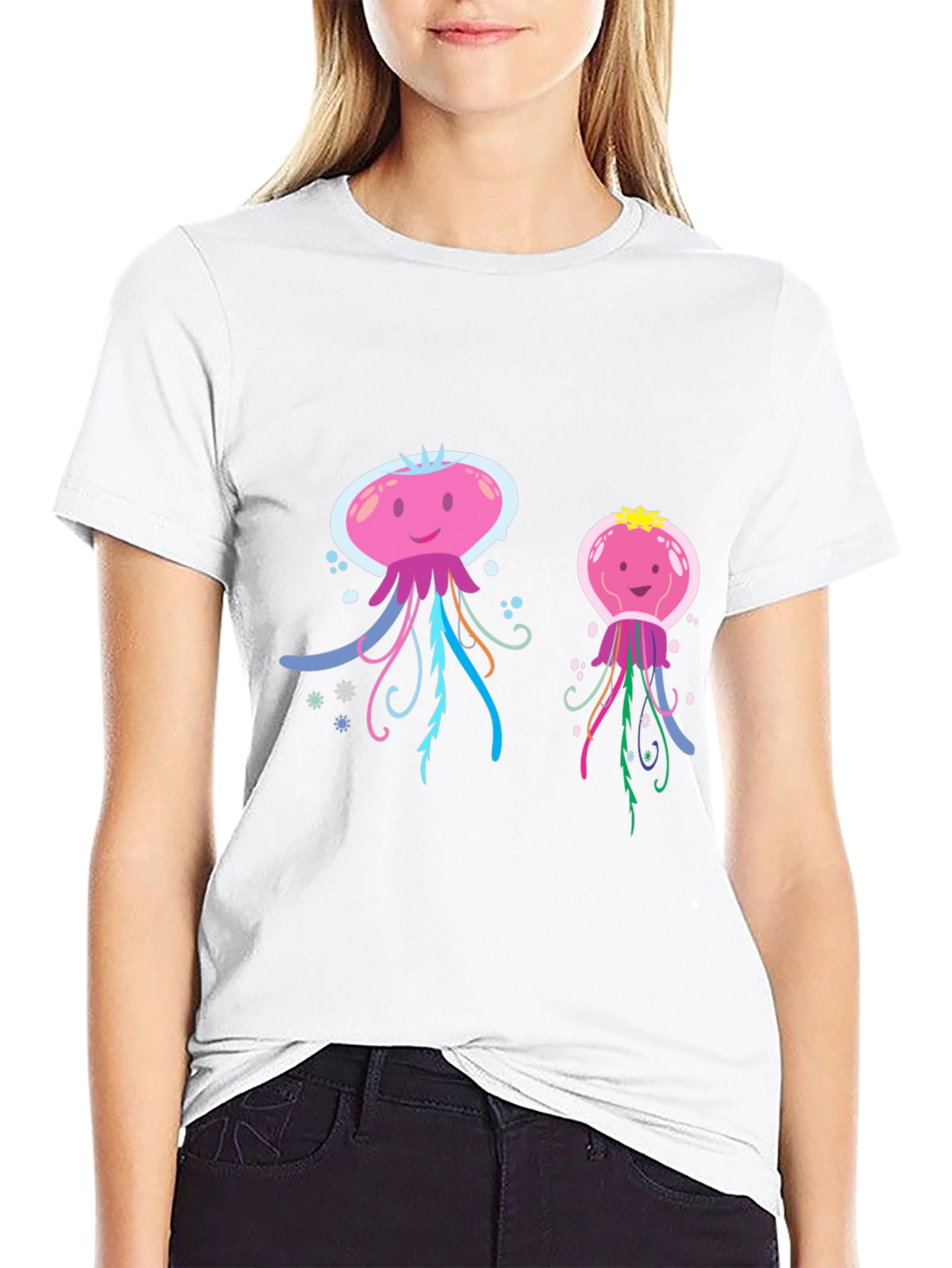 Cute Jellyfish Graphic T-Shirt - Black Cotton Tee