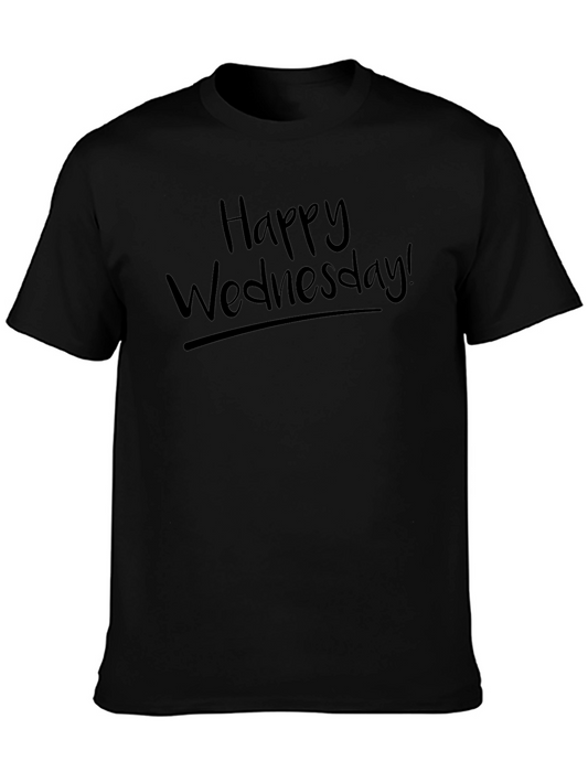 Happy Wednesday! Black Graphic T-Shirt