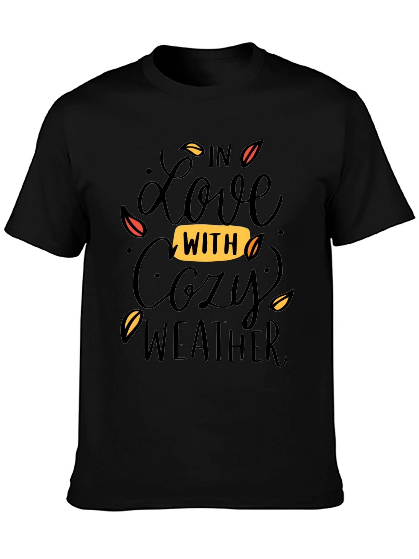 Cozy Weather Graphic Tee - Soft Black T-Shirt
