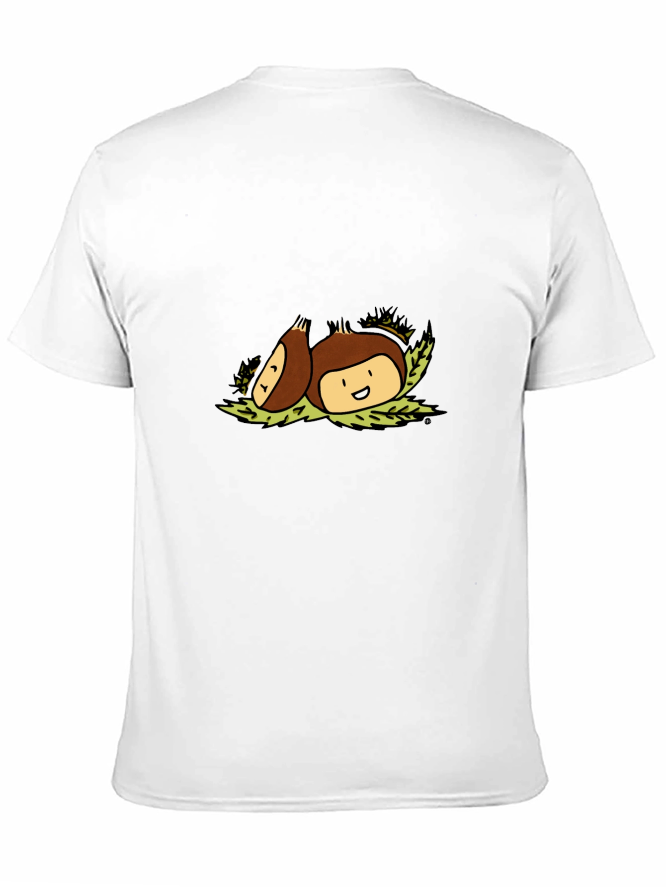 Chestnut Cartoon Graphic Tee - Black Casual Shirt