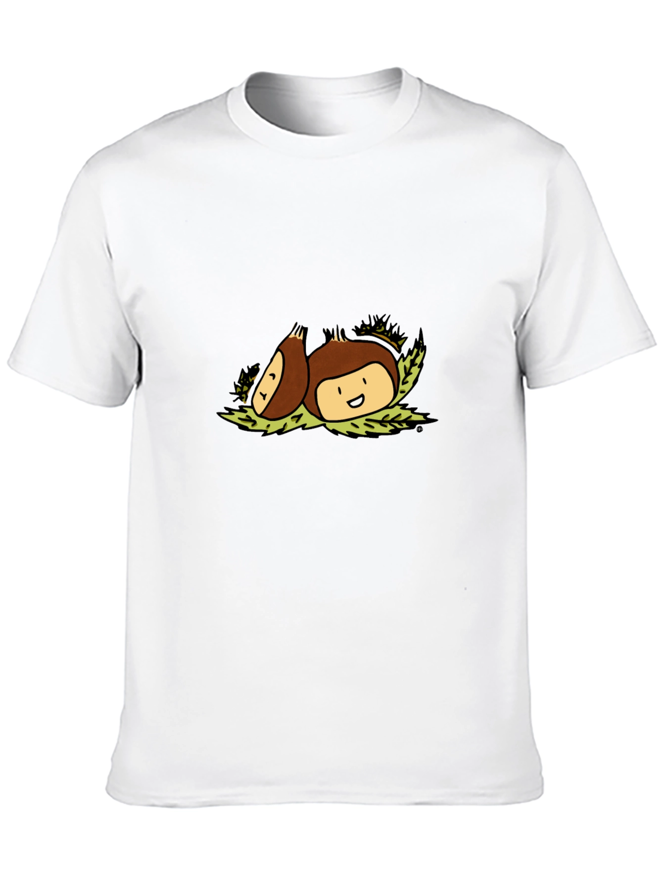 Chestnut Cartoon Graphic Tee - Black Casual Shirt