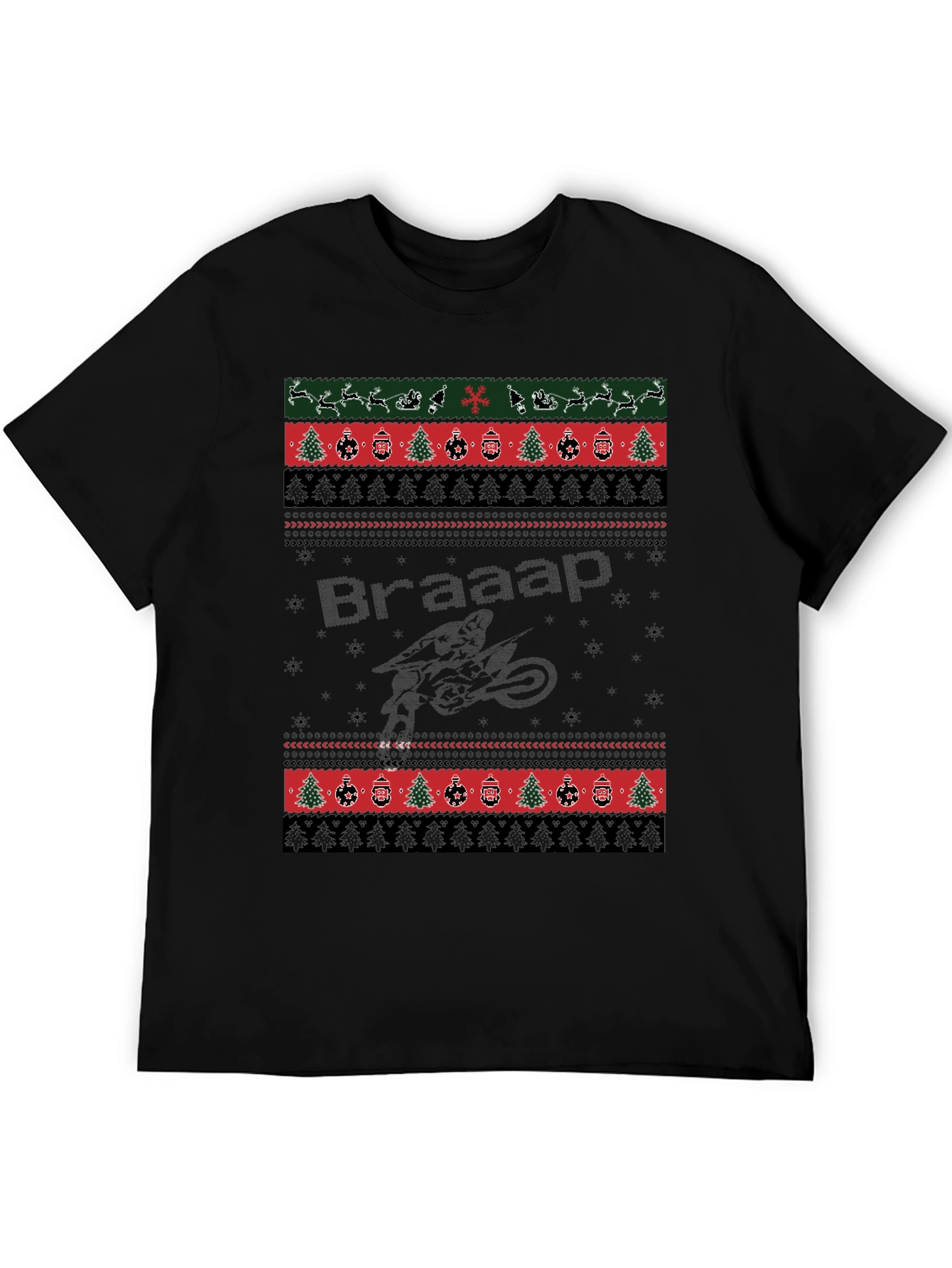 Braaap Ugly Christmas Sweater Dirt Bike T-Shirt