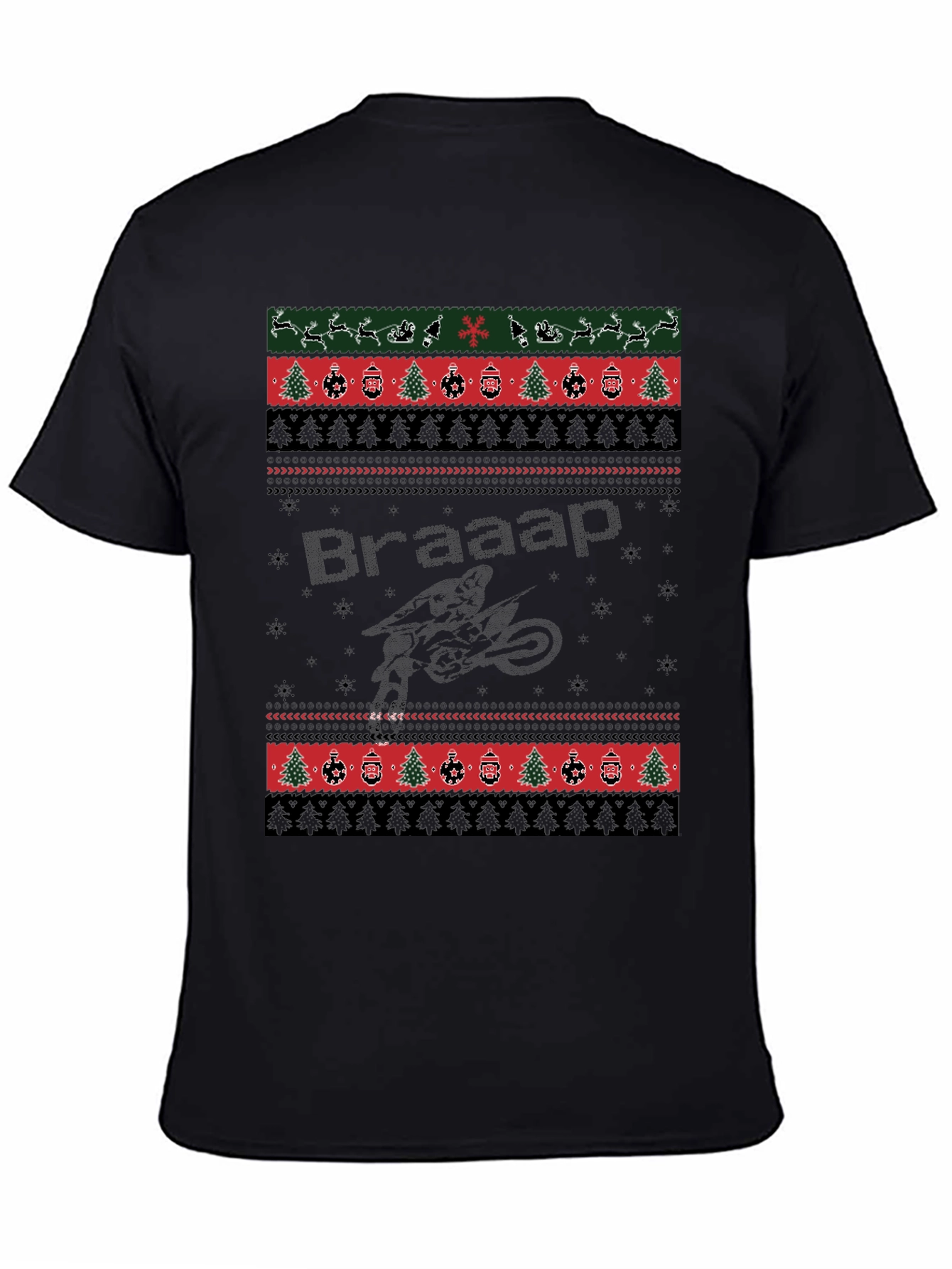 Braaap Ugly Christmas Sweater Dirt Bike T-Shirt