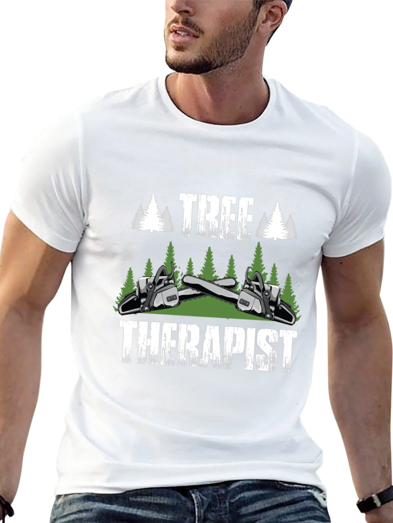 Tree Therapist T-Shirt - Arborist Chainsaw Graphic Tee