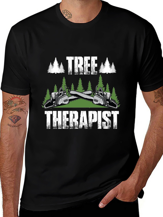 Tree Therapist T-Shirt - Arborist Chainsaw Graphic Tee