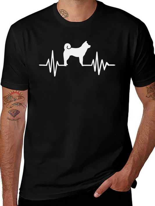 Dog Heartbeat T-Shirt - Akita Lover Tee