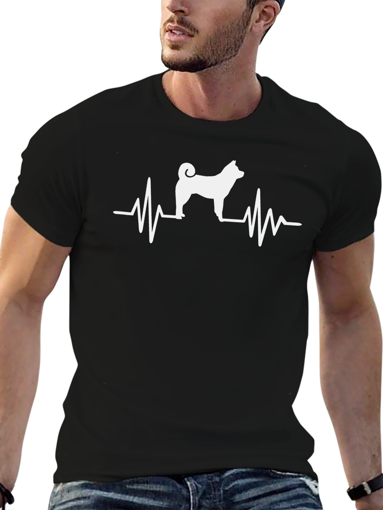 Dog Heartbeat T-Shirt - Akita Lover Tee