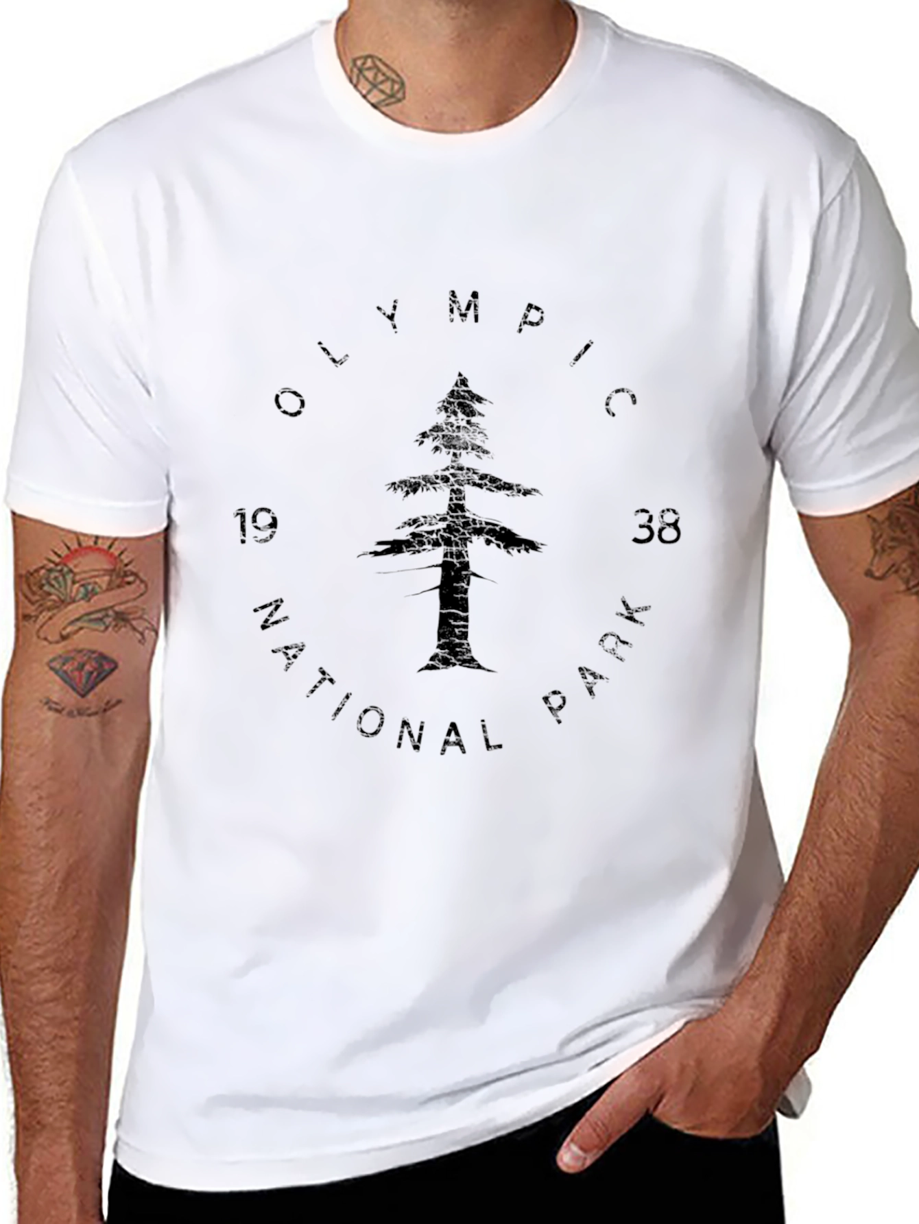 Olympic National Park 1938 Black T-Shirt
