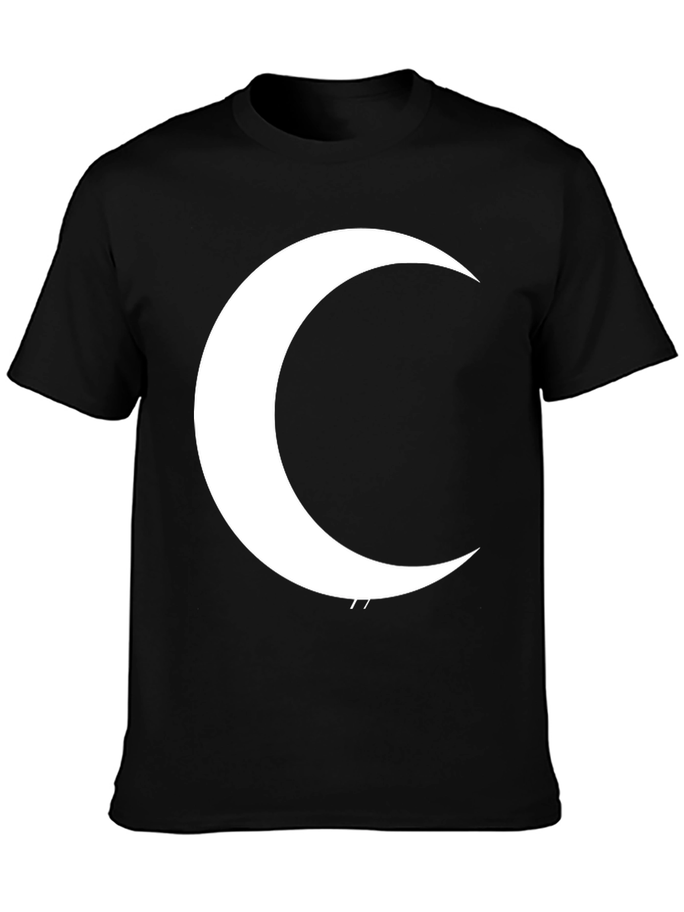 Crescent Moon Graphic T-Shirt - Black