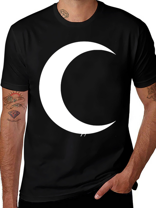 Crescent Moon Graphic T-Shirt - Black
