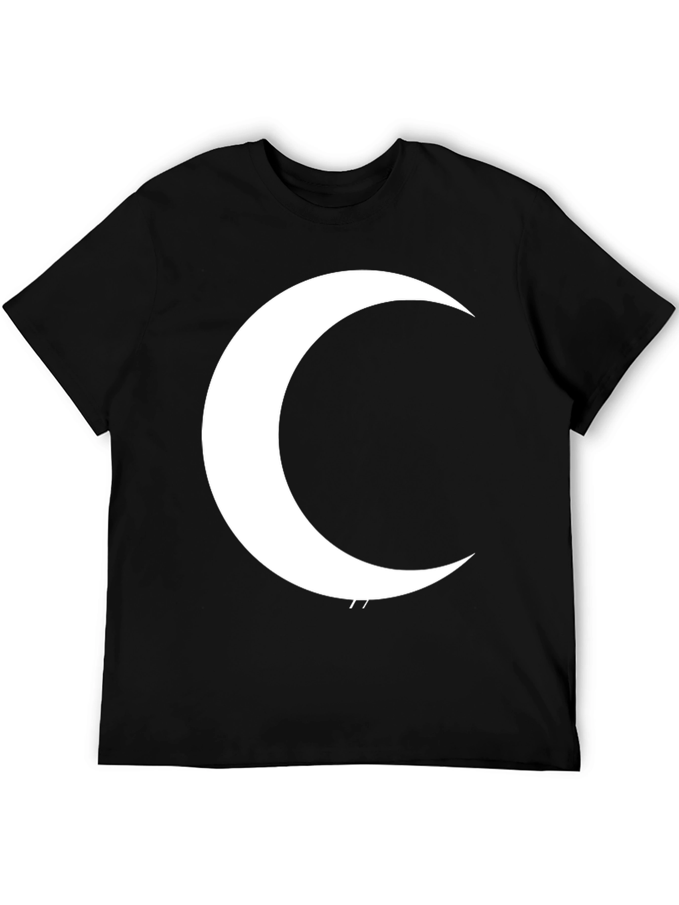 Crescent Moon Graphic T-Shirt - Black