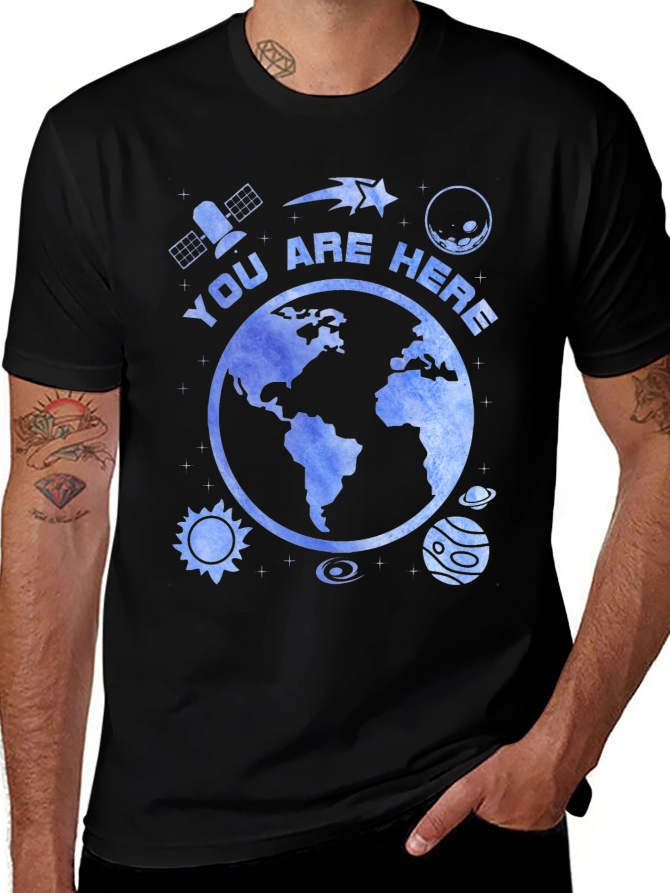 You Are Here Graphic T-Shirt - Black Cotton Tee