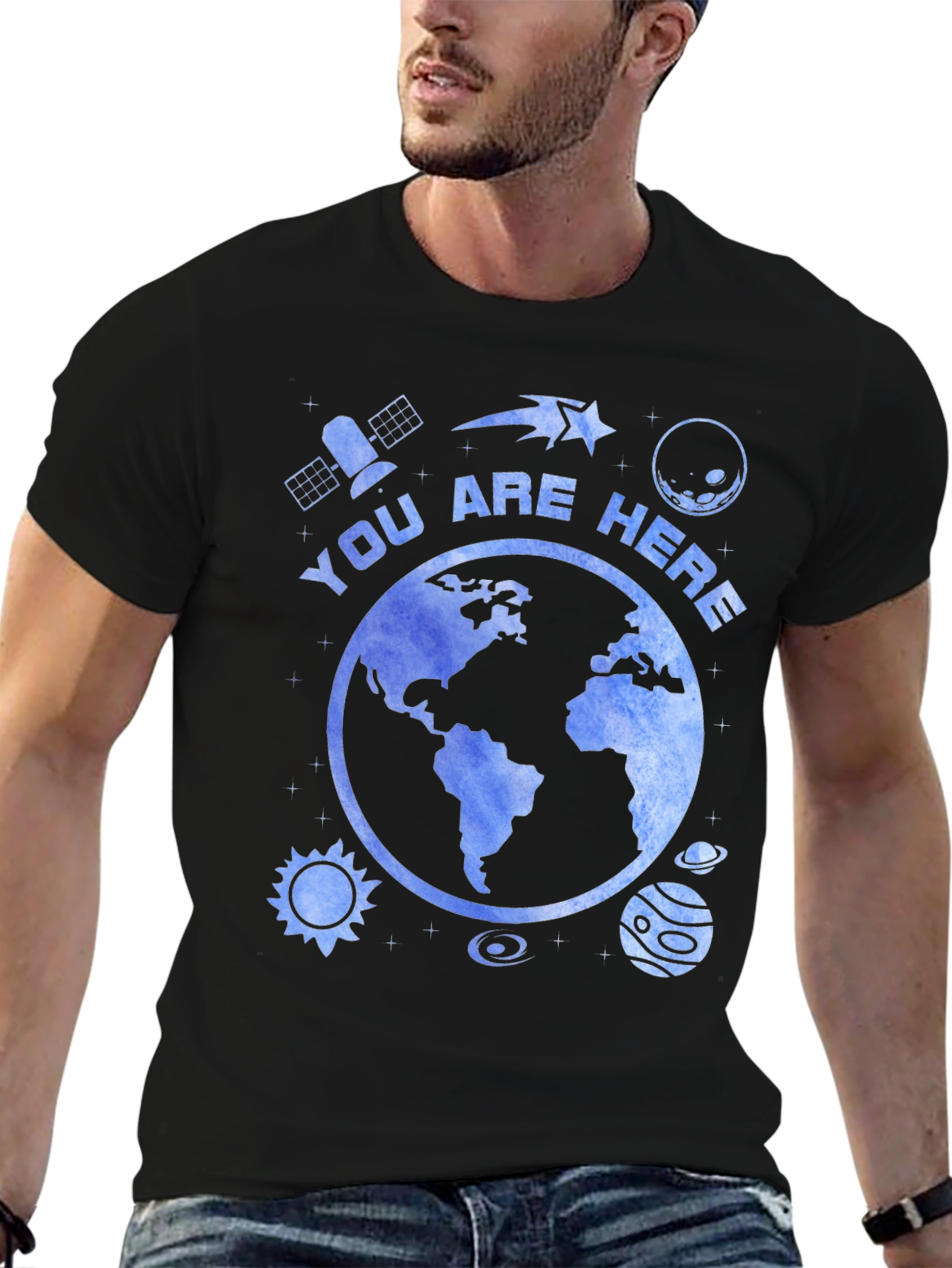 You Are Here Graphic T-Shirt - Black Cotton Tee