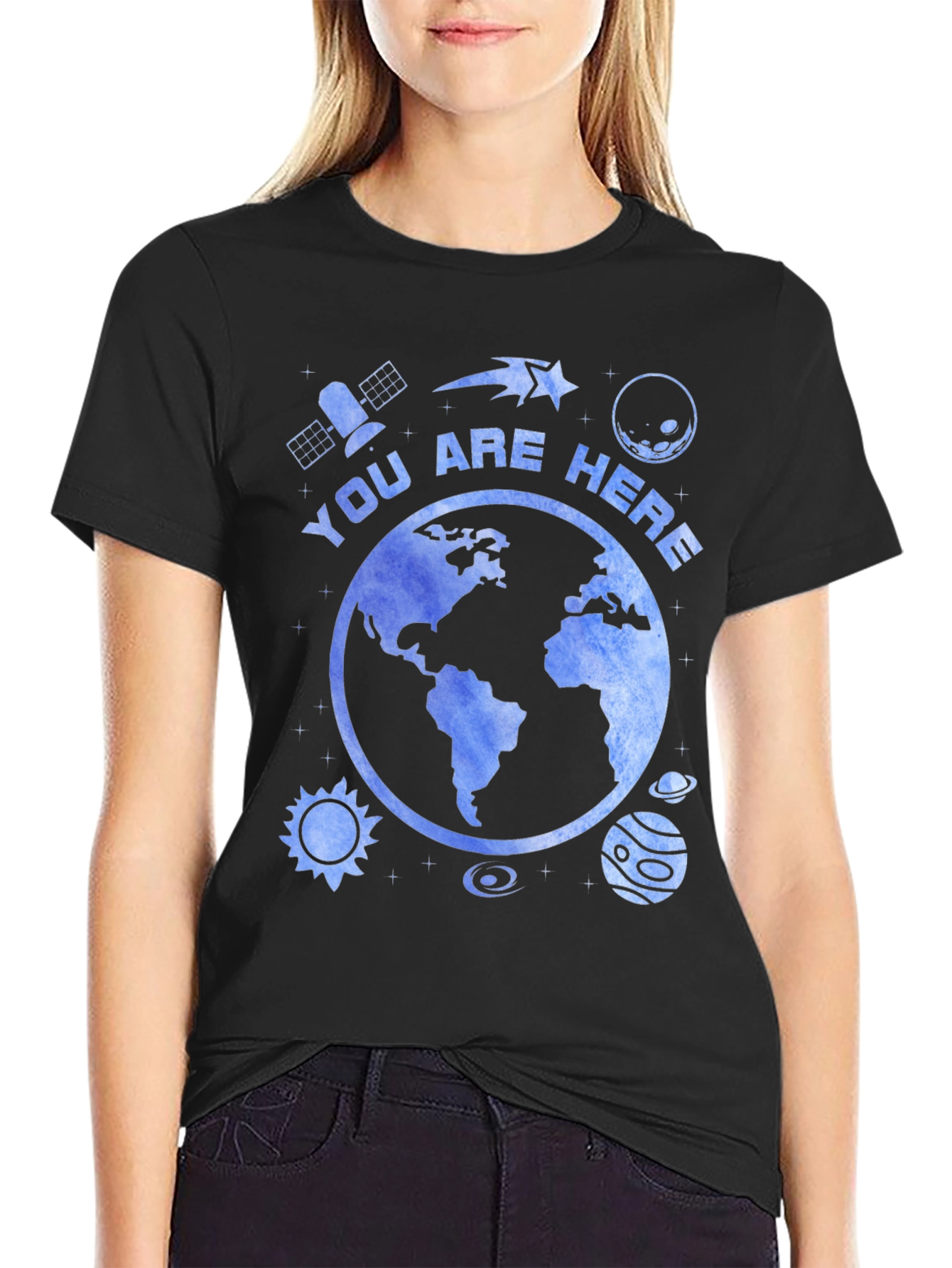 You Are Here Graphic T-Shirt - Black Cotton Tee