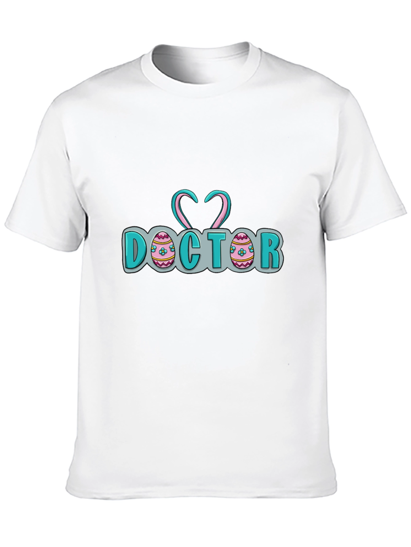 Doctor Easter Egg Heart Stethoscope Black T-Shirt