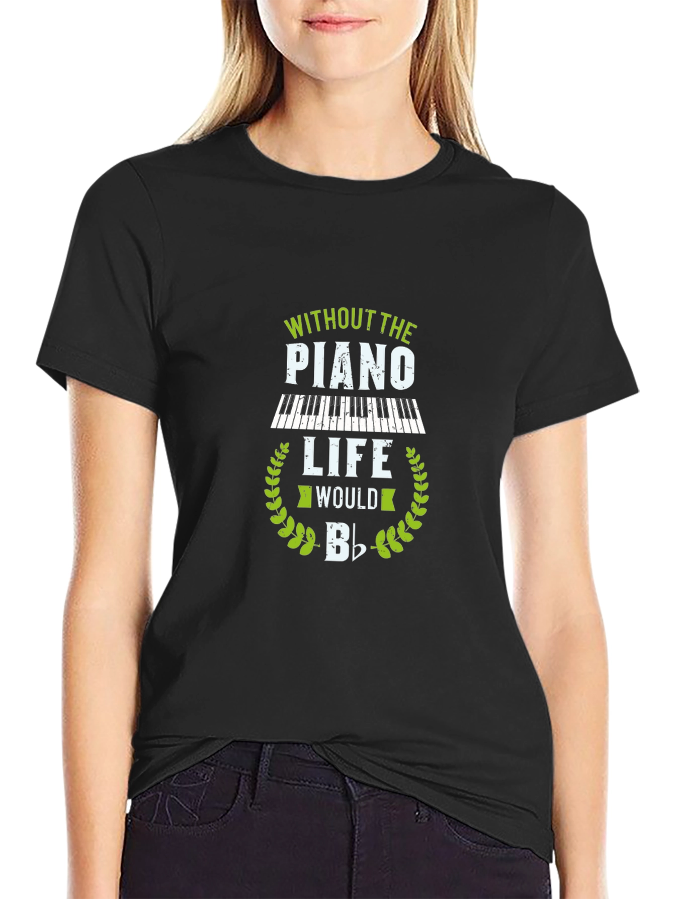 Piano Music Lover T-Shirt - Life Without Piano