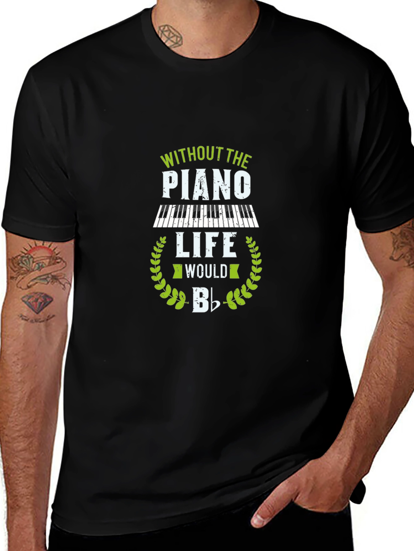 Piano Music Lover T-Shirt - Life Without Piano