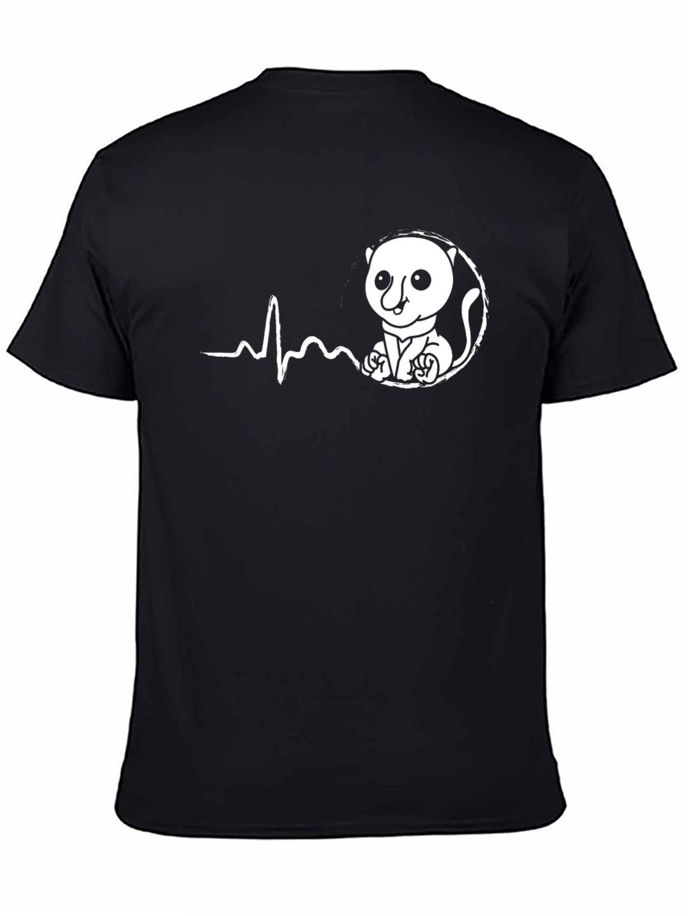Cute Lemur Heartbeat Graphic Tee