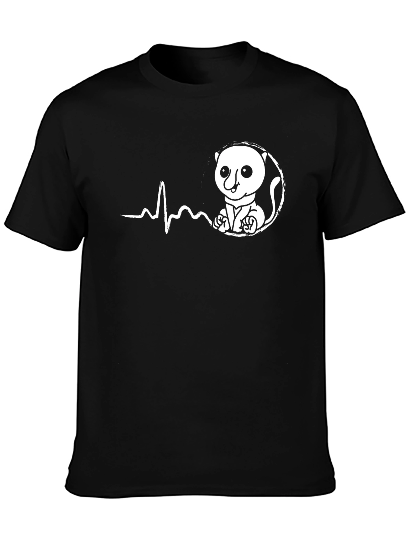 Cute Lemur Heartbeat Graphic Tee