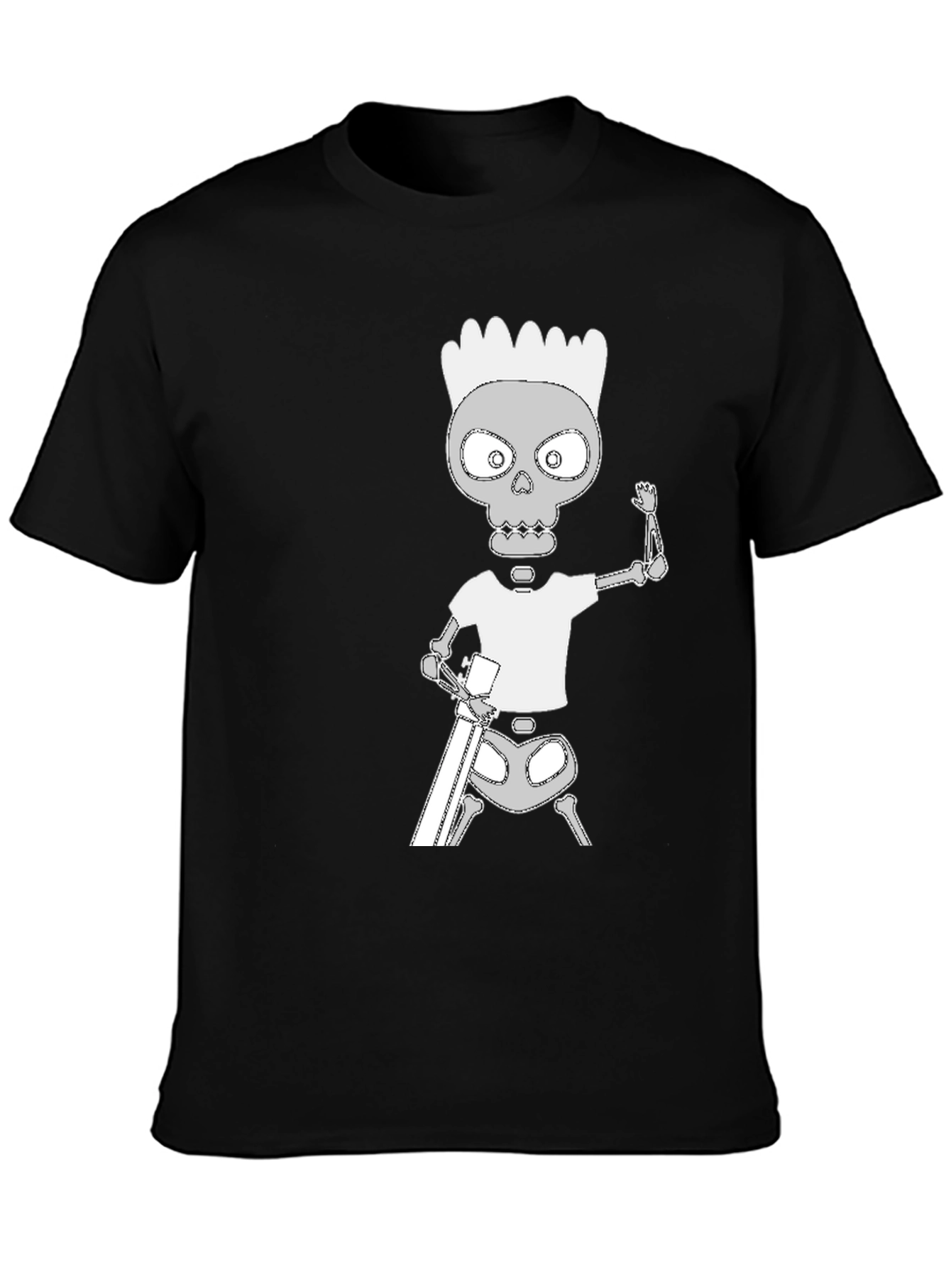 Skeleton Bart Simpson Graphic Tee - Black