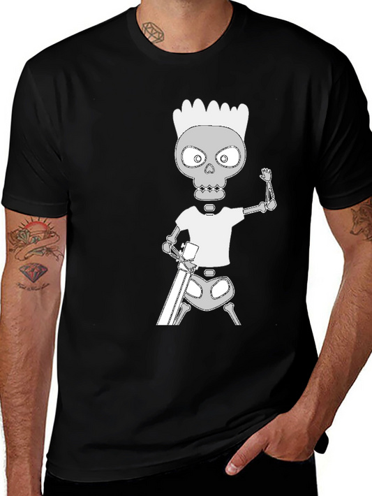 Skeleton Bart Simpson Graphic Tee - Black