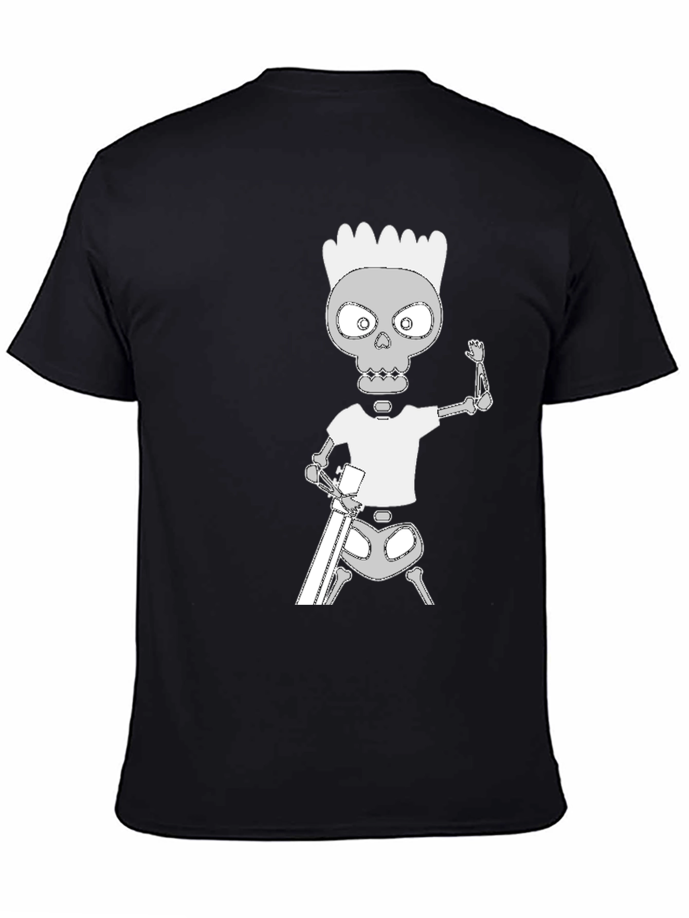 Skeleton Bart Simpson Graphic Tee - Black
