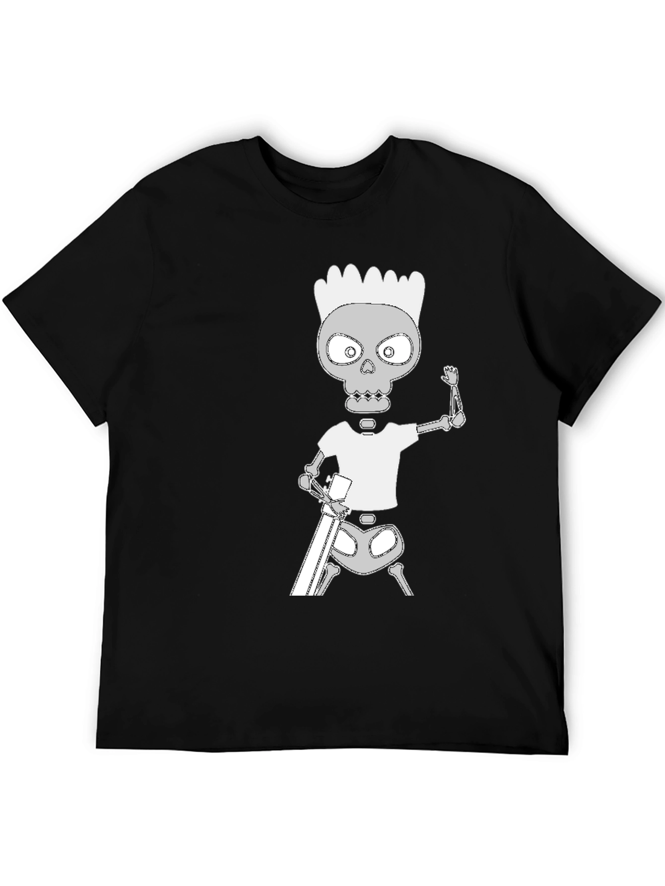 Skeleton Bart Simpson Graphic Tee - Black