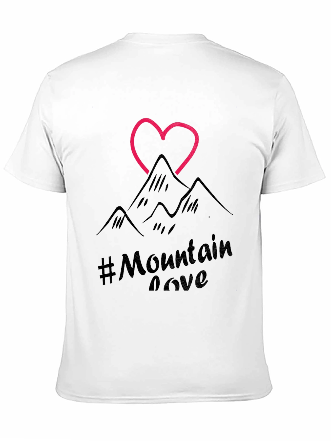 Mountain Love Graphic Tee - Black Casual T-Shirt