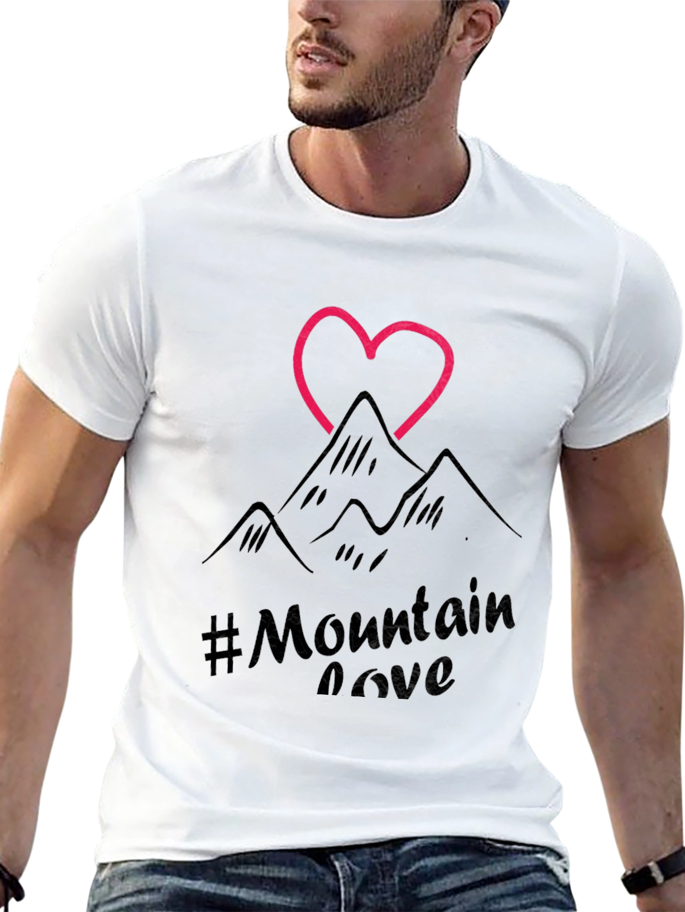 Mountain Love Graphic Tee - Black Casual T-Shirt