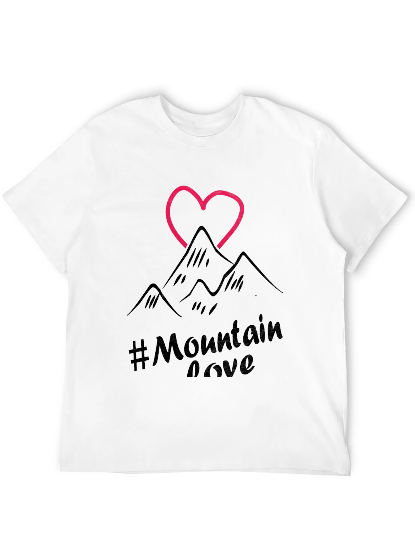 Mountain Love Graphic Tee - Black Casual T-Shirt