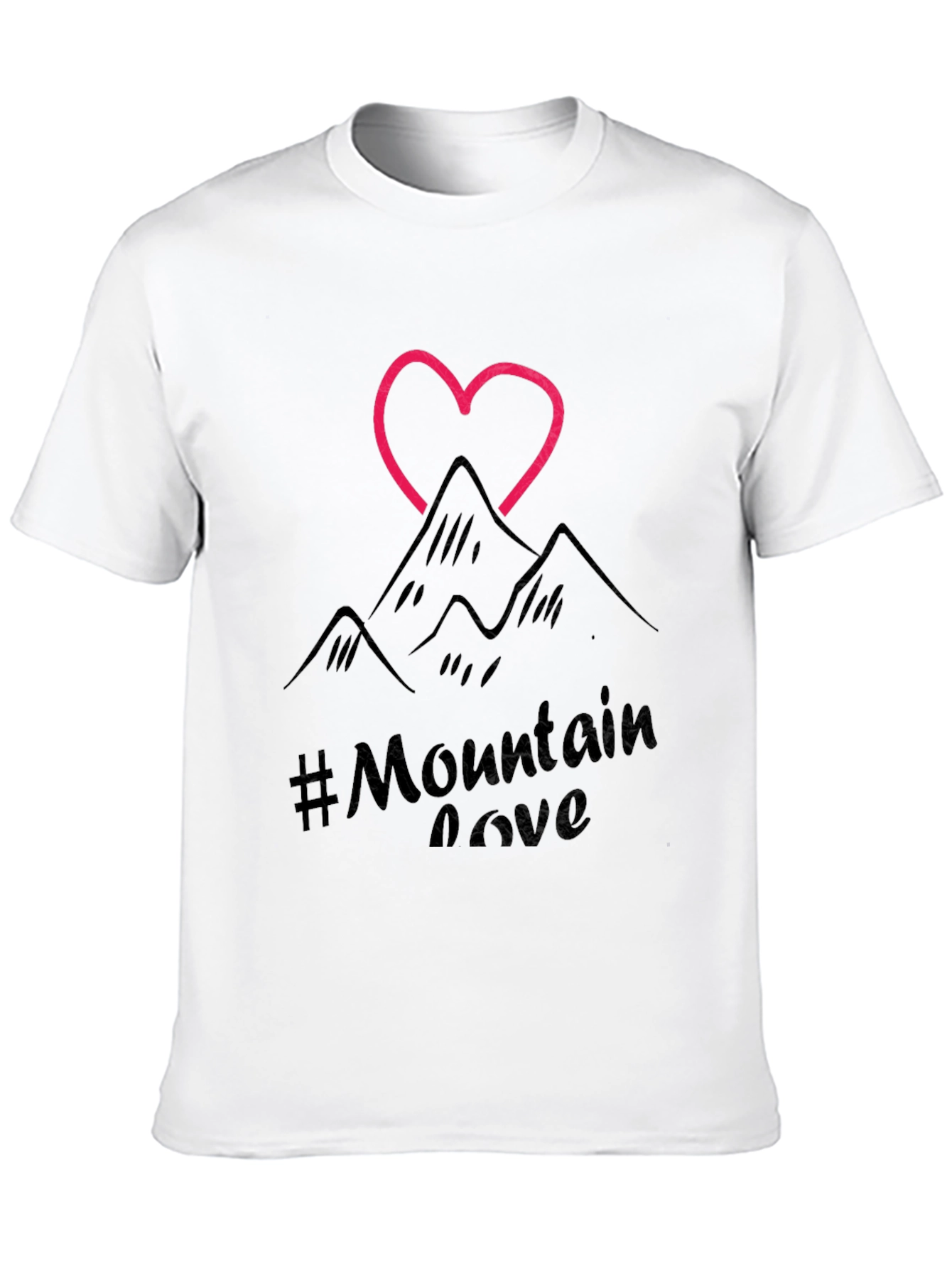 Mountain Love Graphic Tee - Black Casual T-Shirt