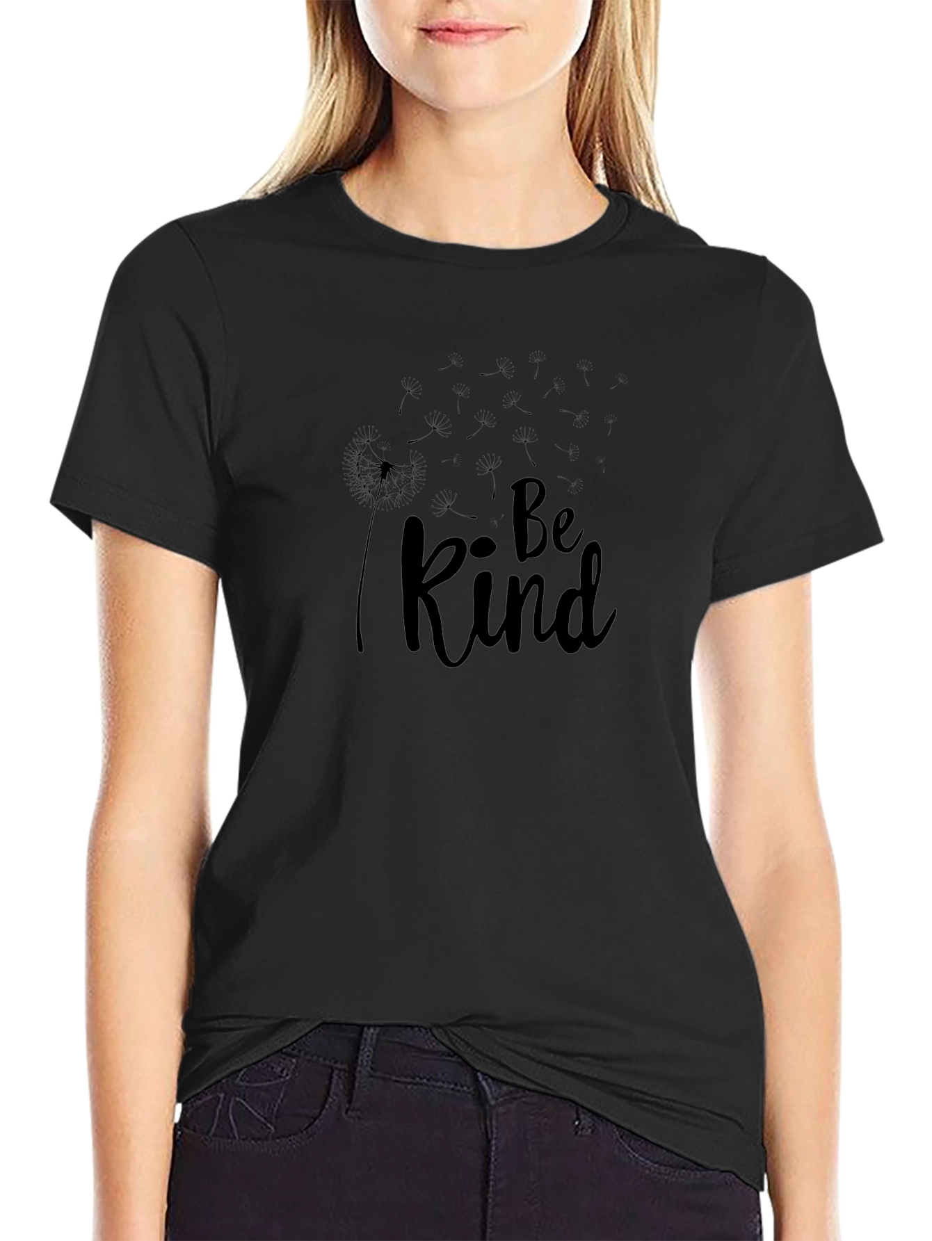 Be Kind Graphic Tee - Black Cotton T-Shirt