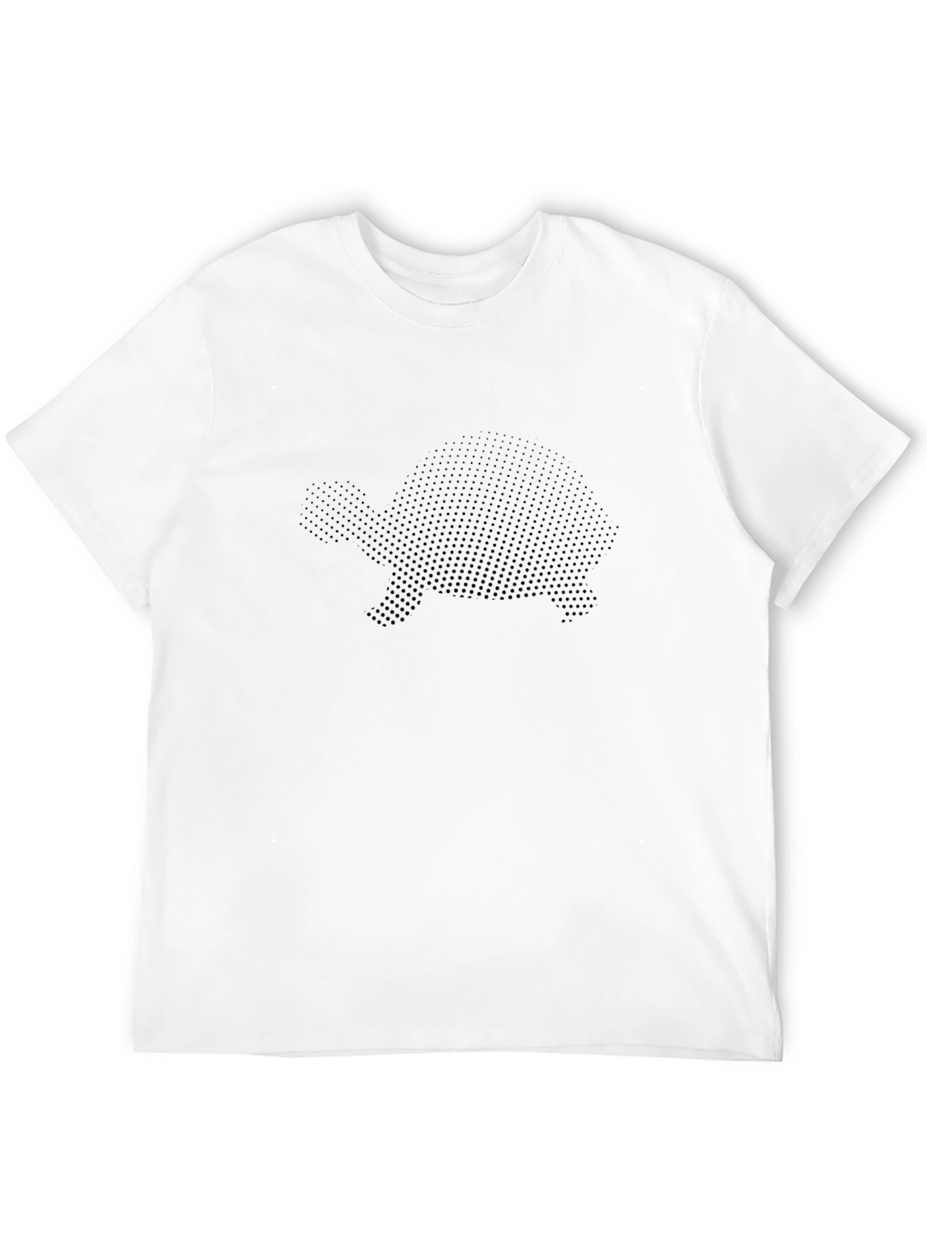 Mens Black Turtle Dot Print Crew Neck T-Shirt